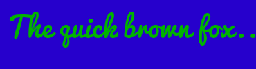 Image with Font Color 00B300 and Background Color 2600CC